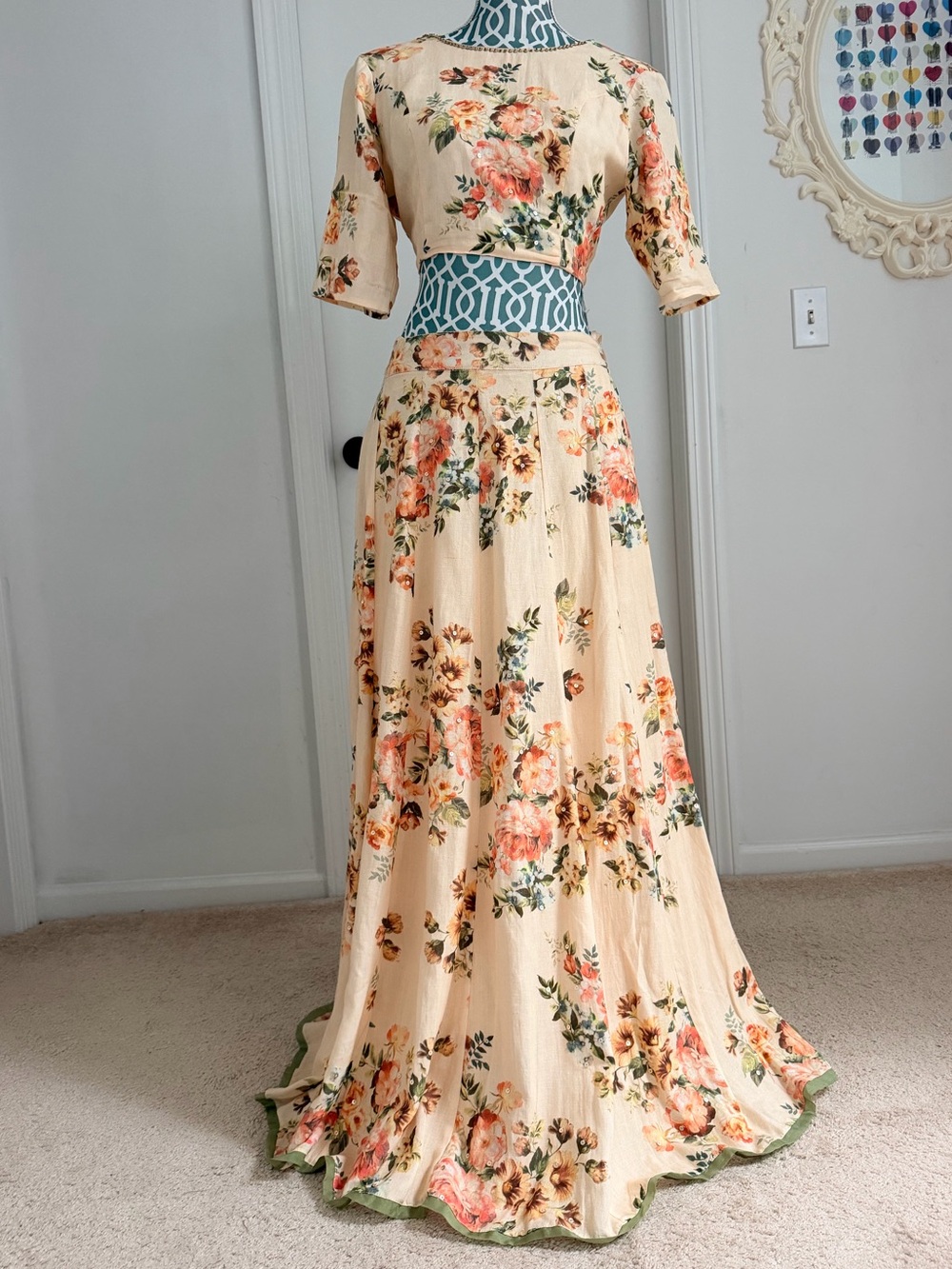 Lightweight cotton lehenga. Backless blouse. Fast delivery!